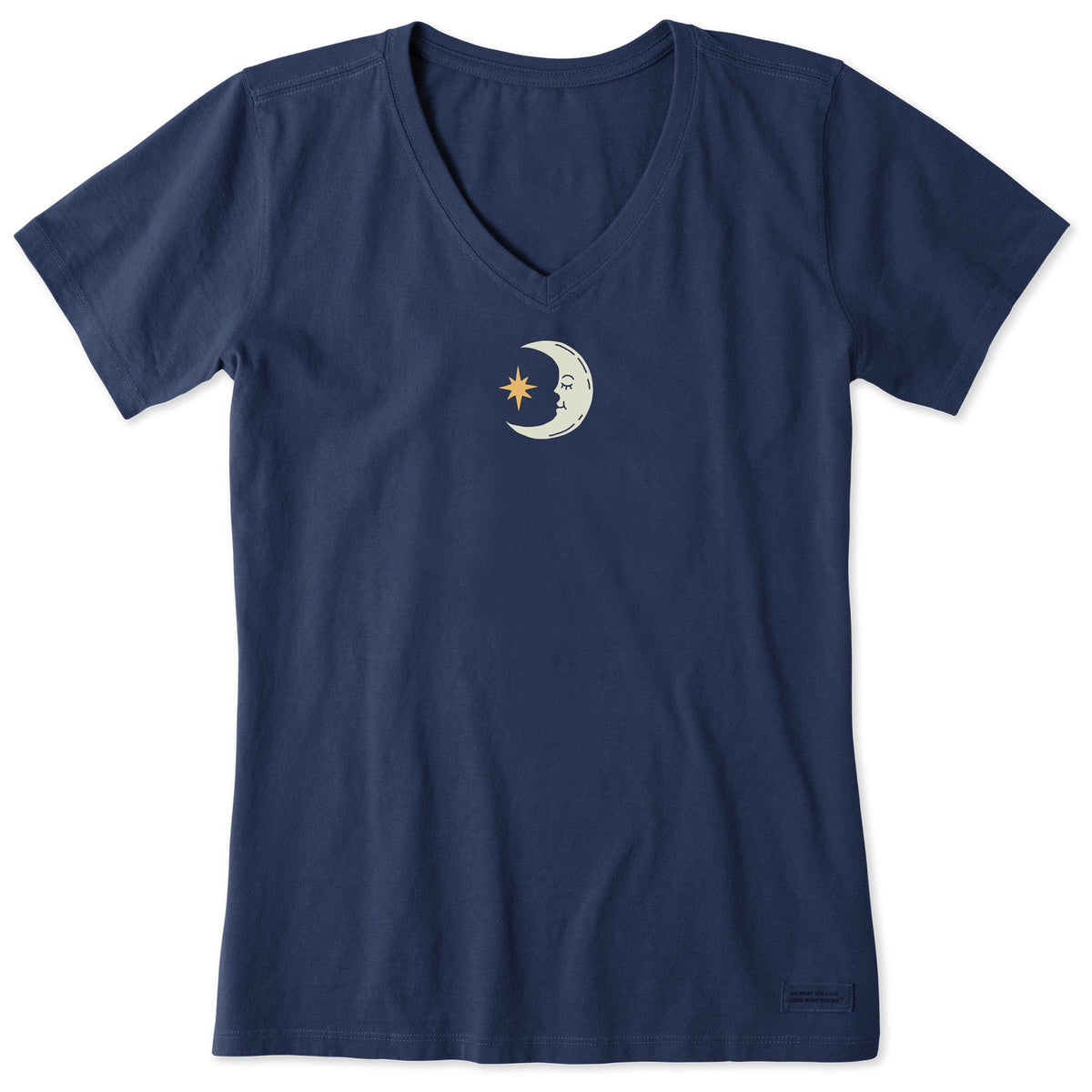 Life Is Good Women's Moon & Star Short Sleeve Crusher Vee