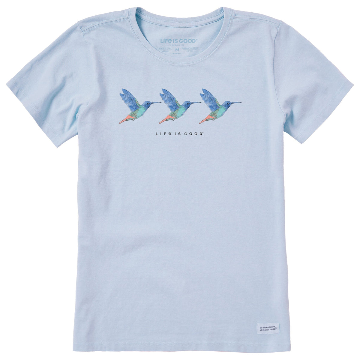 Life Is Good Women's Three Hummingbirds Short Sleeve Crusher Tee