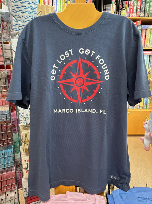 MEN'S MARCO ISLAND CRUSHER TEE GET LOST COMPASS