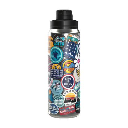 26OZ STAINLESS STEEL WATER BOTTLE STICKER COLLAGE