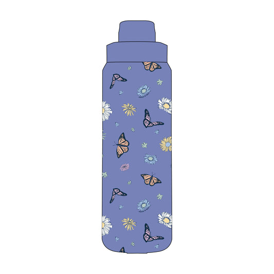 26OZ STAINLESS STEEL WATER BOTTLE BUTTERFLIES & DAISIES