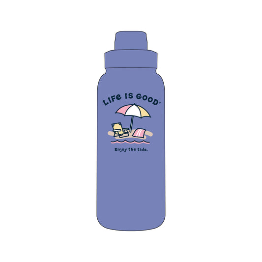 32OZ STAINLESS STEEL WATER BOTTLE ENJOY THE TIDE