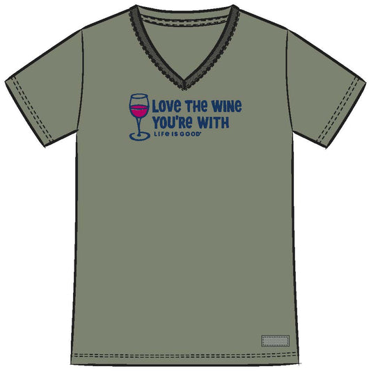 WOMEN'S LOVE THE WINE SHORT SLEEVE CRUSH