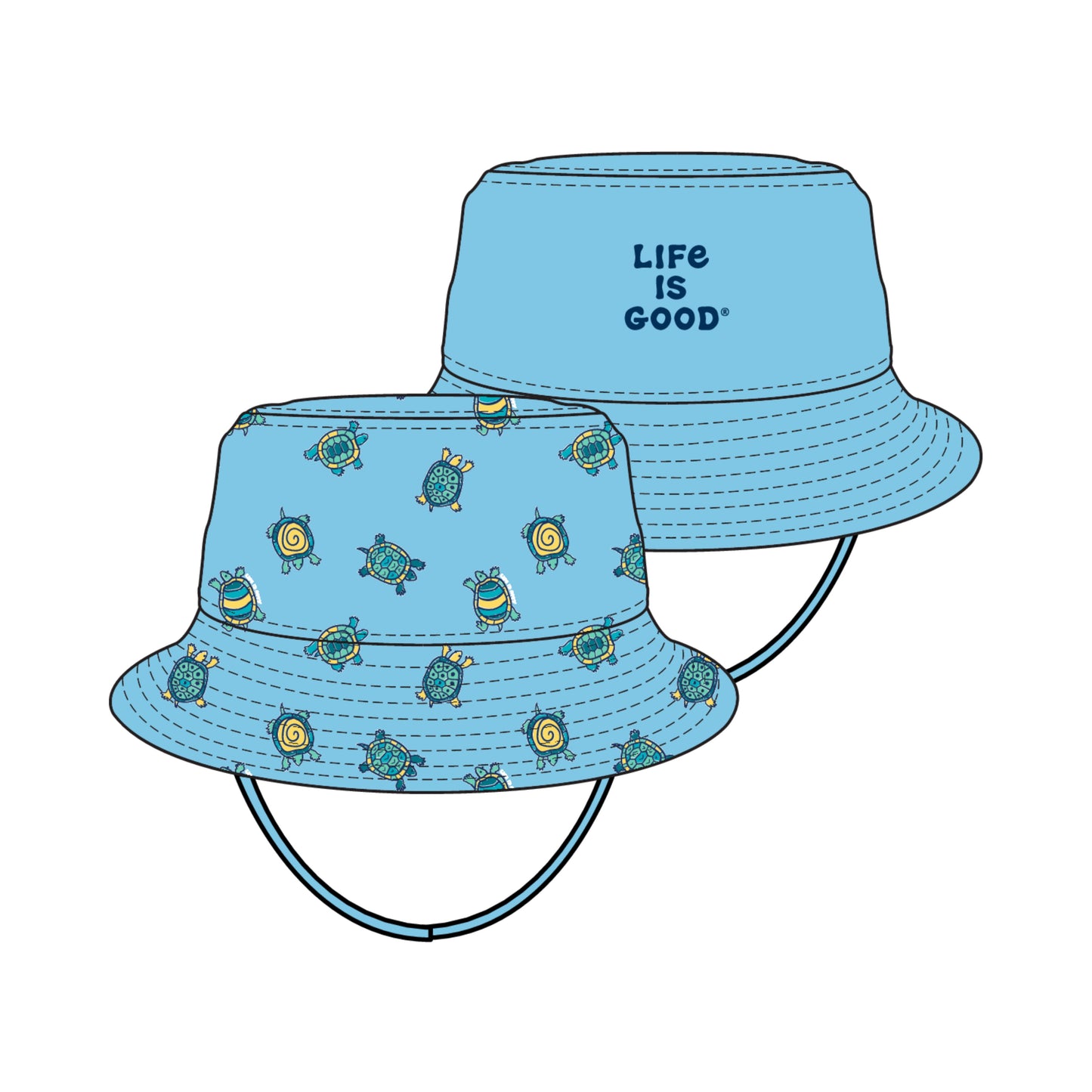 KID'S PEACE TURTLE PATTERN MADE IN THE SHADE BUCKET HAT