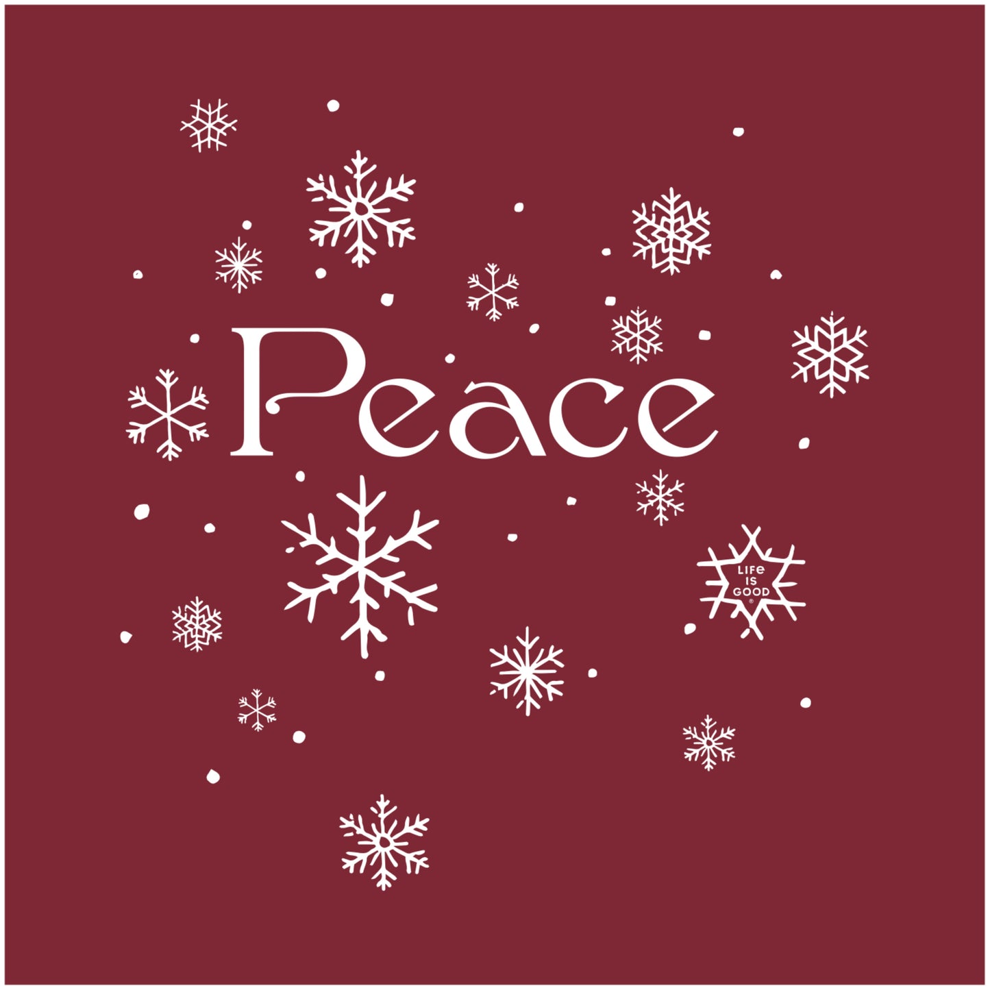 WOMEN'S PEACE SNOWFLAKES LONG SLEEVE CRUSHER