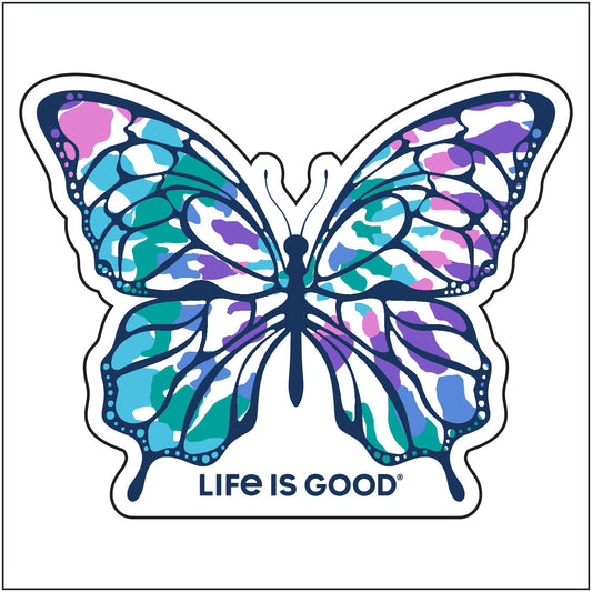 2" DIE CUT STICKER TIE DYE BUTTERFLY