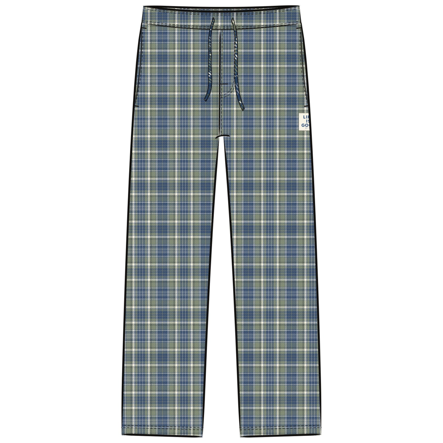 MEN'S MOSS AND DARKEST BLUE PLAID PAJAMAS