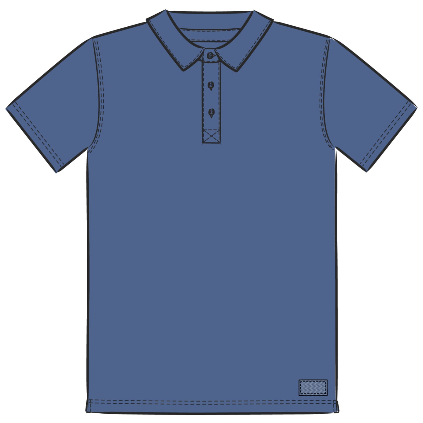 MEN'S SOLID SHORT SLEEVE CRUSHER-LITE POLO BLUE